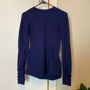 Lululemon Navy Blue Rulu Run Long Sleeve Shirt